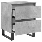 Comodini 2pz Grigio Cemento 40x35x50 cm in Legno Multistrato