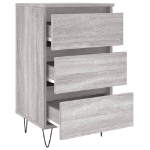 Comodini 2pz Grigio Sonoma 40x35x69 cm in Legno Multistrato