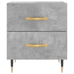 Comodini 2 pz Grigio Cemento 40x35x47,5 cm in Legno Multistrato