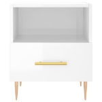 Comodini 2 pz Bianco Lucido 40x35x47,5 cm in Legno Multistrato