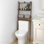 Rastrelliera da Bagno Miele 63,5x32x179 cm Legno Massello Pino