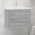 Mobile Bagno e Lavabo Integrato Grigio Sonoma Legno Multistrato