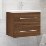 Mobile Bagno Lavabo Integrato Rovere Marrone Legno Multistrato