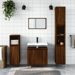 Armadietto Bagno Rovere Marrone 58x33x60cm in Legno Multistrato