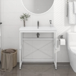 Struttura per Lavabo da Bagno Bianca 79x38x83 cm in Ferro