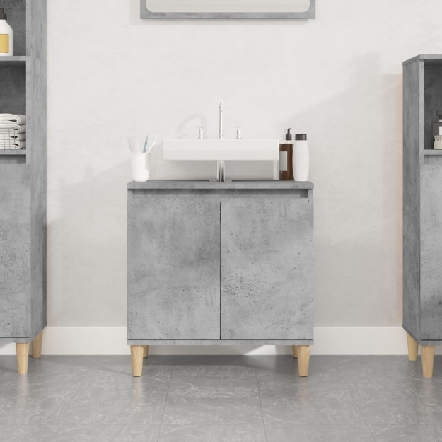 Mobile Lavabo Grigio Cemento 58x33x60 cm in Legno Multistrato