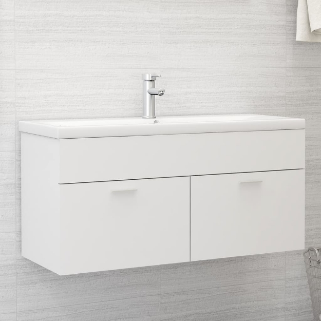 Mobile da Bagno con Lavabo Integrato Bianco in Truciolato