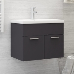 Mobile Bagno con Lavabo Integrato Grigio in Truciolato