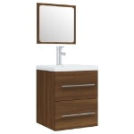 Mobile Bagno Lavabo Integrato Rovere Marrone Legno Multistrato