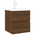 Mobile Bagno Lavabo Integrato Rovere Marrone Legno Multistrato