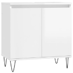 Armadietto Bagno Bianco Lucido 58x33x60cm in Legno Multistrato