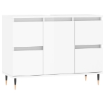 Armadietto Bagno Bianco Lucido 80x33x60cm in Legno Multistrato