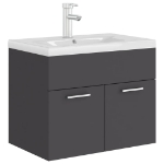 Mobile Bagno con Lavabo Integrato Grigio in Truciolato