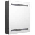 Armadietto Bagno con Specchio e LED Grigio 50x14x60 cm