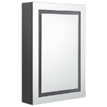 Armadietto Bagno con Specchio e LED Grigio 50x13x70 cm