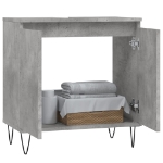 Armadietto da Bagno Grigio Cemento 58x33x60cm Legno Multistrato