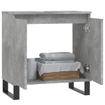 Armadietto da Bagno Grigio Cemento 58x33x60cm Legno Multistrato