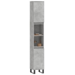 Armadietto Bagno Grigio Cemento 30x30x190 cm Legno Multistrato