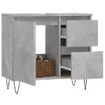 Armadietto da Bagno Grigio Cemento 65x33x60cm Legno Multistrato