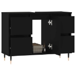 Mobile da Bagno Nero 80x33x60 cm in Legno Multistrato