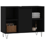 Mobile da Bagno Nero 80x33x60 cm in Legno Multistrato