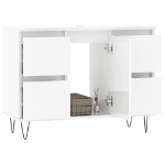 Armadietto Bagno Bianco Lucido 80x33x60cm in Legno Multistrato