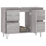 Mobile da Bagno Grigio Sonoma 80x33x60 cm in Legno Multistrato