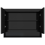 Armadietto Bagno con Specchio 80x15x60 cm in MDF Nero Lucido