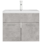 Mobile Bagno con Lavabo Integrato Grigio Cemento in Truciolato