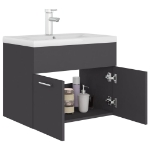 Mobile Bagno con Lavabo Integrato Grigio in Truciolato