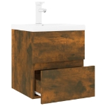 Mobile Bagno con Lavabo Integrato Rovere Fumo Legno Multistrato