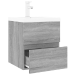 Mobile Bagno e Lavabo Integrato Grigio Sonoma Legno Multistrato