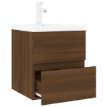 Mobile Bagno Lavabo Integrato Rovere Marrone Legno Multistrato