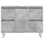 Armadietto da Bagno Grigio Cemento 80x33x60cm Legno Multistrato