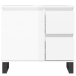 Armadietto Bagno Bianco Lucido 65x33x60cm in Legno Multistrato