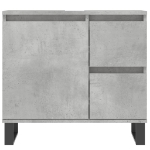 Armadietto da Bagno Grigio Cemento 65x33x60cm Legno Multistrato