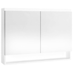 Armadietto Bagno con Specchio 80x15x60 cm in MDF Bianco Lucido