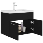 Mobile Bagno con Lavabo Integrato Nero in Truciolato