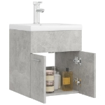 Mobile Bagno con Lavabo Integrato Grigio Cemento in Truciolato