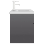 Mobile Bagno con Lavabo Integrato Grigio Lucido in Truciolato