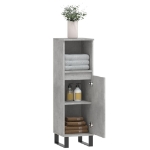 Armadietto Bagno Grigio Cemento 30x30x100 cm Legno Multistrato