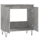 Armadietto da Bagno Grigio Cemento 58x33x60cm Legno Multistrato