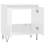 Armadietto Bagno Bianco Lucido 58x33x60cm in Legno Multistrato