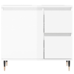 Armadietto Bagno Bianco Lucido 65x33x60cm in Legno Multistrato