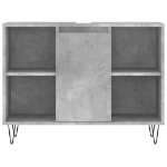 Armadietto da Bagno Grigio Cemento 80x33x60cm Legno Multistrato