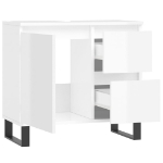 Armadietto Bagno Bianco Lucido 65x33x60cm in Legno Multistrato