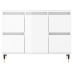 Armadietto Bagno Bianco Lucido 80x33x60cm in Legno Multistrato