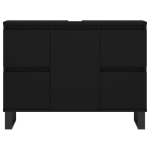 Mobile da Bagno Nero 80x33x60 cm in Legno Multistrato