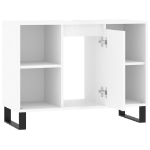 Armadietto Bagno Bianco Lucido 80x33x60cm in Legno Multistrato