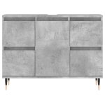 Armadietto da Bagno Grigio Cemento 80x33x60cm Legno Multistrato